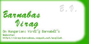 barnabas virag business card